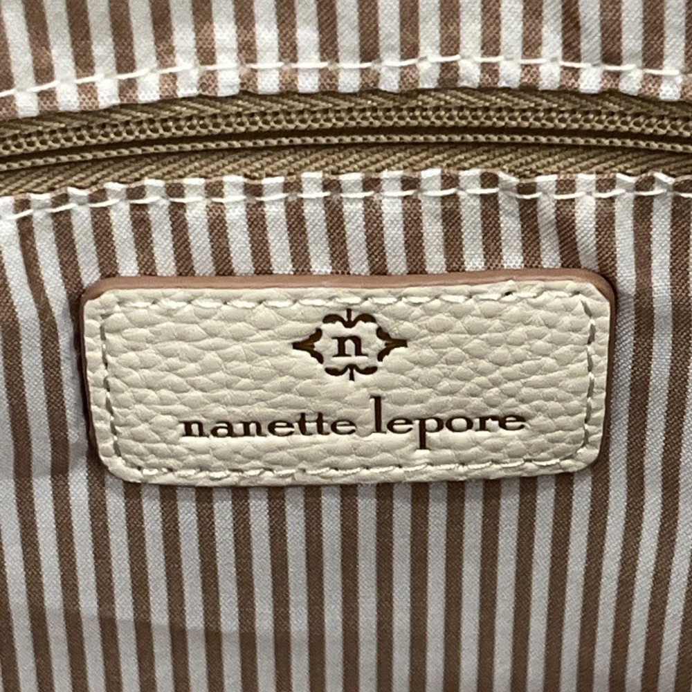 Nanette Lepore White Vegan Leather Pebble Tote Purse Smaller Bag Inside NWT Rice - Picture 11 of 16